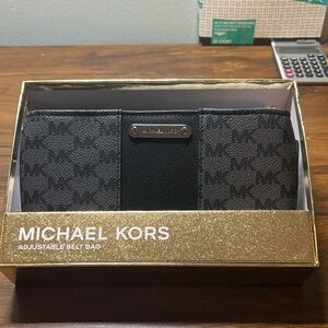 Michael Kors Charcoal and Black Belt Bag